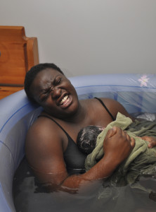 African American Woman giving birth